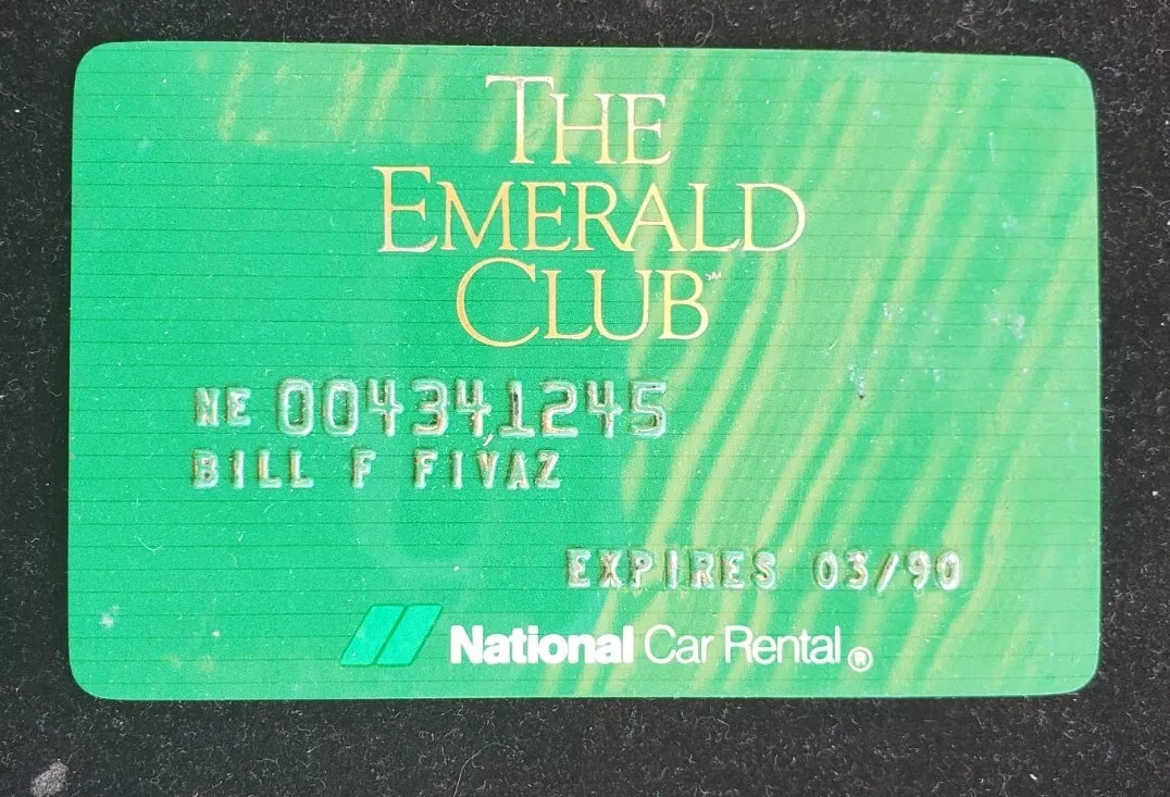 The Emerald Club National Car Rental exp 1990 cb1078