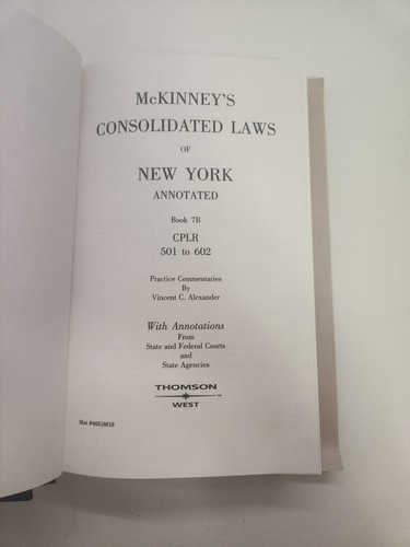 Mckinney's Consolidated Laws of New York 2006 Book 7B CPLR 501-602 by West - Bild 3 von 4