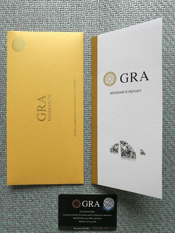 3.00ct Round Cut Real Old Mine Moissanite Certified Ring 14k White Gold