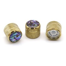 3Pcs Abalone Top Guitar Dome Knobs Bass Knobs For Electric Guitar or Bass Gold