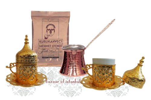 Turecki zestaw do kawy Kubki Cezve Kawa Wiele kolorów Porcelana Mosiądz- M04 - Zdjęcie 1 z 11