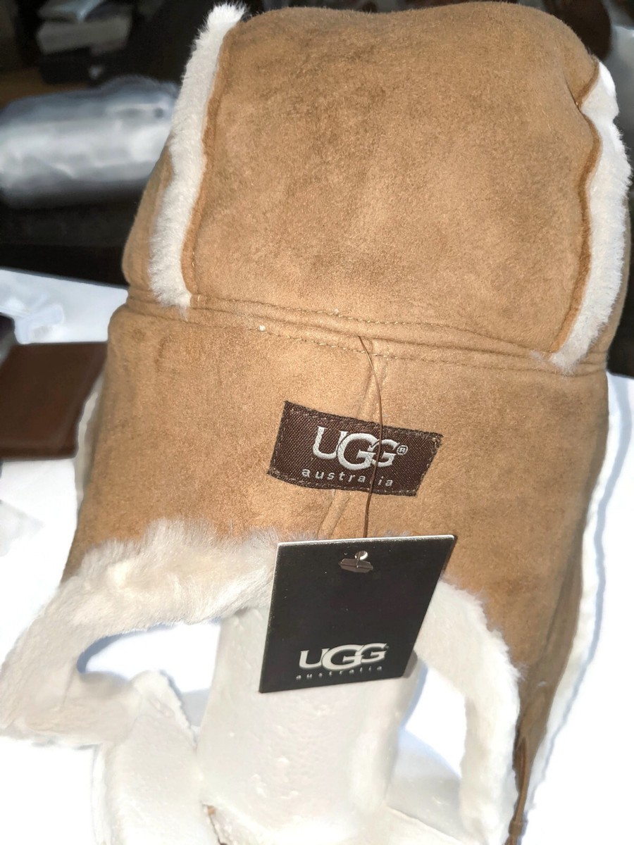 UGG AUSTRALIA BAILY SHEARLING/ SHEEPSKIN LEATHER CHESTNUT AVIATOR HAT,SMALL UGG Baily Australia Aviator Shearling Hat Chestnut, S/M | eBay main image 4