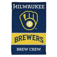 MILWAUKEE BREWERS ALL PURPOSE GOLF TAILGATE TOWEL 16"X25" HOOK AND GROMMET 