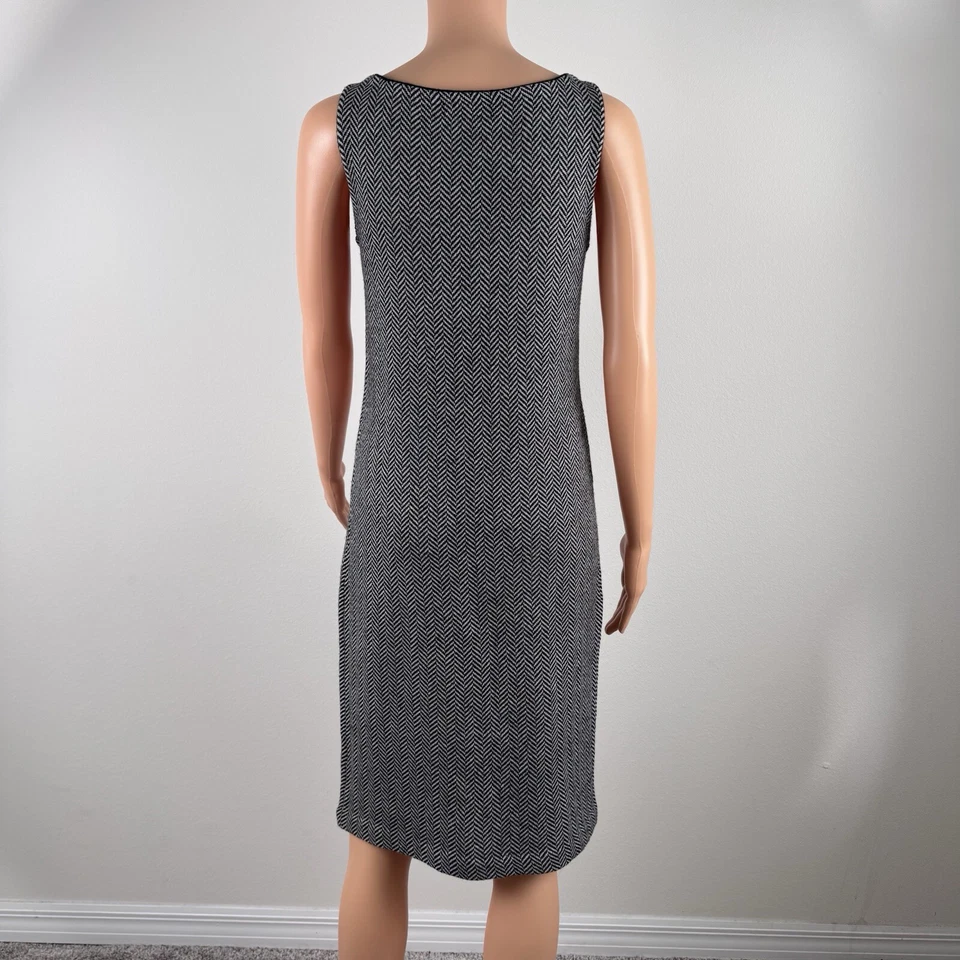 C by BLOOMINGDALE'S Merino Wool Cashmere Knit Dress XS Herringbone Chevron - Image 2 of 4