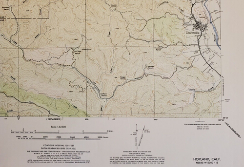 Hopland Quadrangle, CA 1944 VTG Topo Map WAR DEPT Grid Zone "G" - Picture 6 of 6