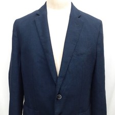 Hugo Boss Blue Slim Fit US 48 44 basketweave haylon blazer sport coat Jacket