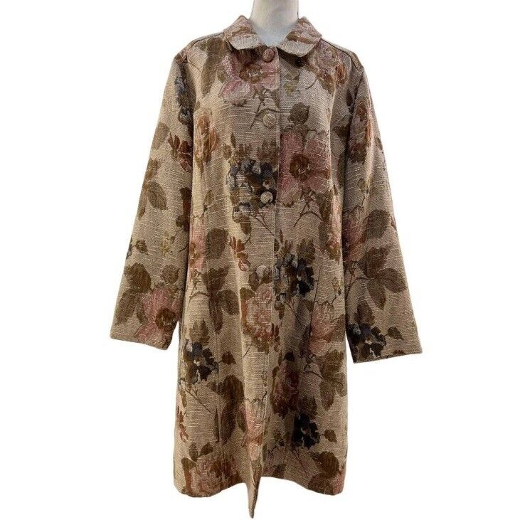 VINTAGE 90s J. Jill sz. S Jacquard Tapestry Floral Coat Long VINTAGE 90s J. Jill sz. S Jacquard Tapestry Floral Coat Long