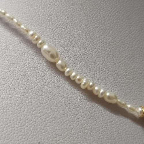 CLOSER BY WAKE Yellow Gold 14K 16" Mini Pearl Choker Colag Necklace NEW RRP £355 - Picture 9 of 12