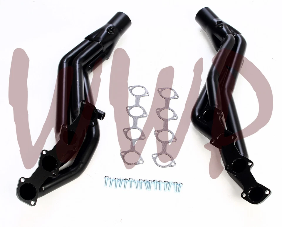 Sistema de colector de cabezal de escape negro 04-08 camioneta Ford F150 4,6 L V8 4x4 solamente Foto 2 de 2