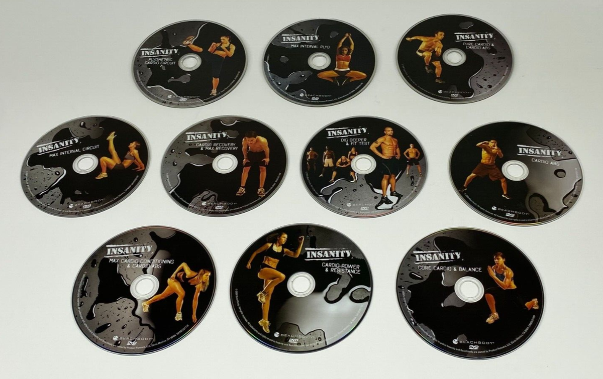 Shaun T Insanity Workout Exercise Fitness DVD Lot 10 DVD Set