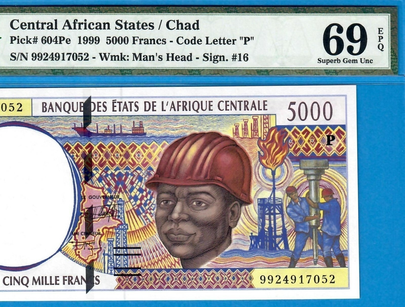 C.A.S /CODE P CHAD-5000 FRS-1999-PICK 604Pe **PMG 69 EPQ SUPERB GEM UNC ...