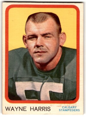 1963 Topps CFL Wayne Harris #19 B Calgary Stampeders