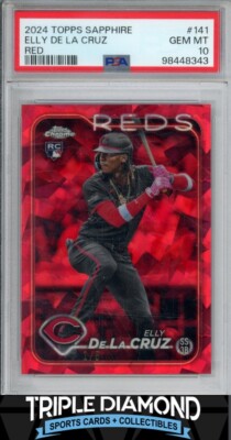2024 Topps Chrome Sapphire Elly De La Cruz Rookie Red #1/5 PSA 10