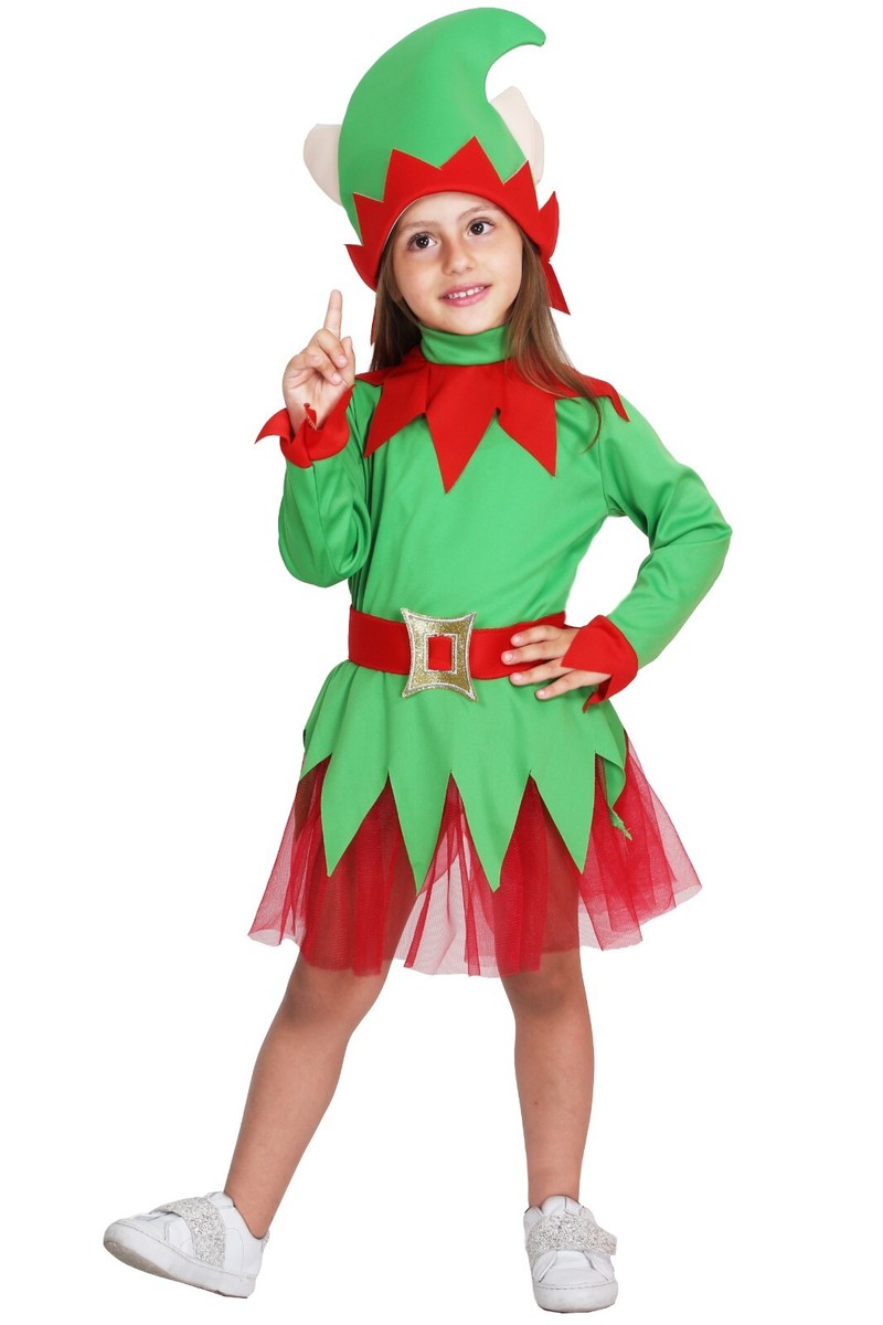 Costume Elfo di Babbo Natale bambino/a vestito natalizio Pegasus