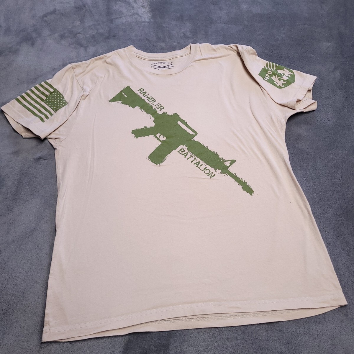 Grunt Style Rambler Battalion USA Patriot Shirt L USA Flag Freedom
