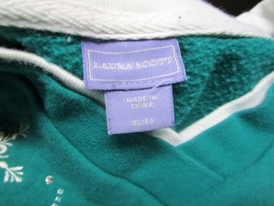 Moletom Laura Scott XL férias verde flocos de neve - Imagem 4 de 4