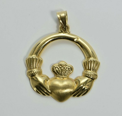 14K Yellow Gold Claddagh Pendant | eBay