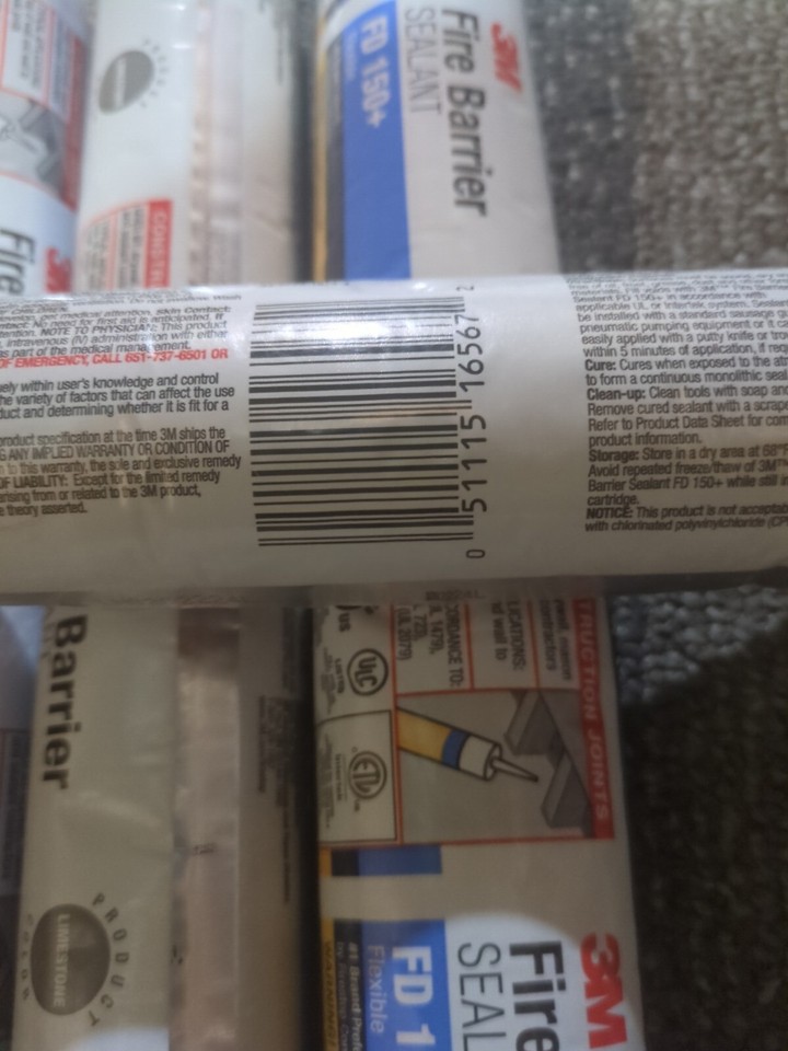 12 Pack 3M 20 Oz. Fire Barrier Sealant, Limestone Grey FD 150+ Sausages