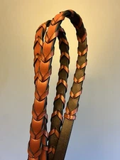 NWT Bobby’s English Tack Signature Flat Laced Reins Warmblood 62”