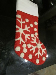 Pottery Barn Kids Christmas Stocking Hook And Loop Snowflake New W