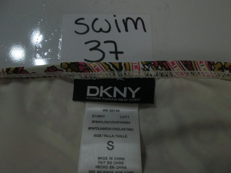 DKNY Womens Size S Bikini Bottom Pink/White Hipster Ring Side Paisley Swimwear - Image 4 of 4