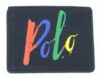 Polo Ralph Lauren Canvas Wallet Slim Card Case Mens Navy Blue Woven $75