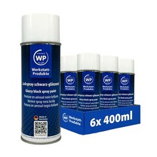 6x WP Schwarz Glänzend Autolack Lackspray Spraydose Felgen 400ml