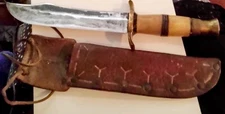 antique custom bowie hunting knife handmade with sheath 