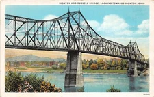 J70/ Ironton Ohio Postcard c1910 Russell Bridge Ohio River 149