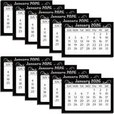 12 Pack 2026 Mini Calendar 3 X 2 Inch Small Tear off Calendars for Scrapbooking