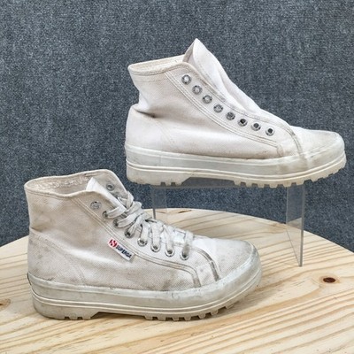 Superga Sneakers Mens 6.5 Womens 8 Alpina White High Canvas Lace Up S00GXG0-901