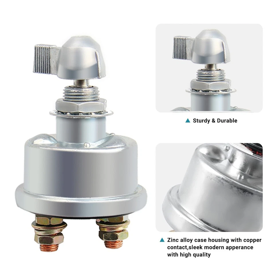 Premium 12V Master Battery Disconnect Switch kill 2post SPST cutOff 125 amps NEW - Image 3 of 4