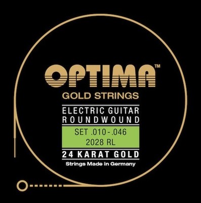 Optima 24K Gold Coated Electric Guitar Strings; gauges 10-46