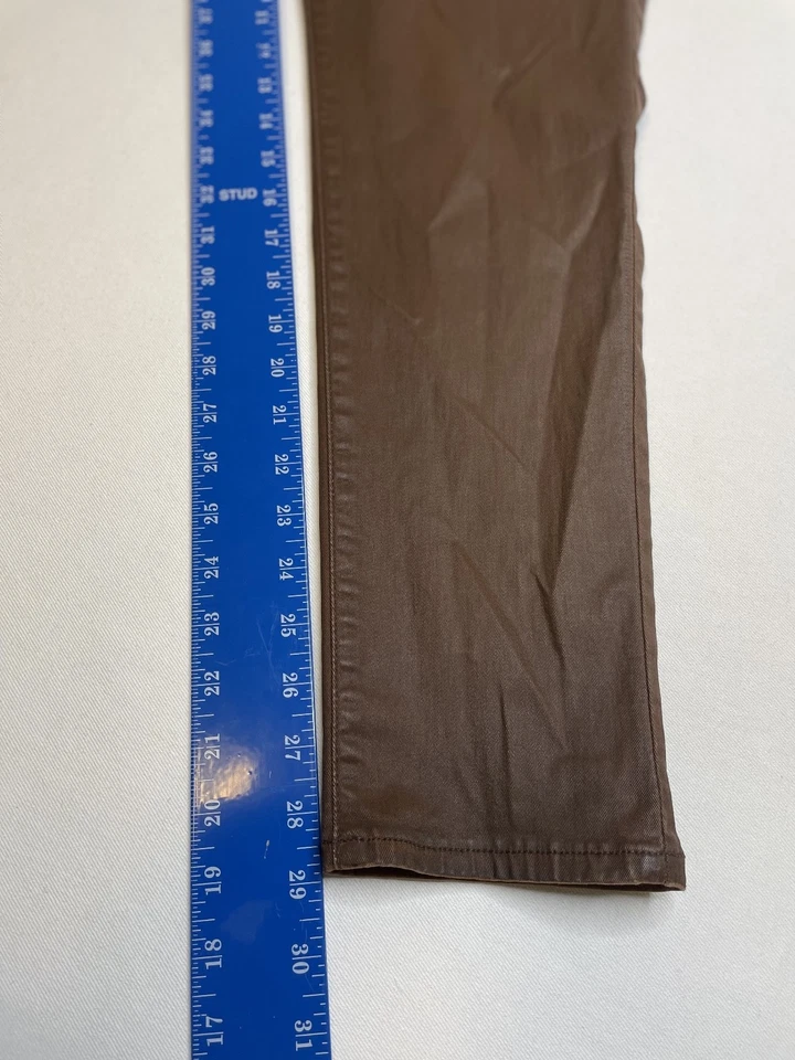 Pantalones al tobillo ajustados Lauren Ralph Lauren Premier para mujer talla 16 imitación cuero marrón Foto 4 de 4