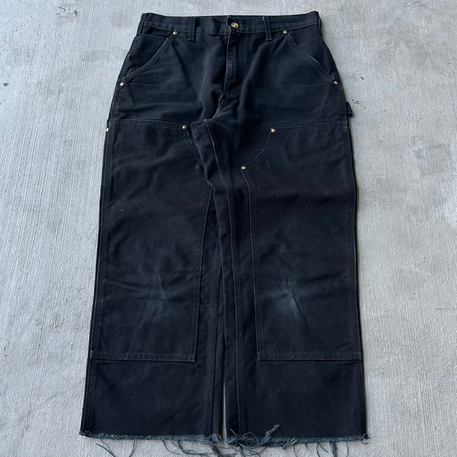 Vintage Y2K Carhartt black double knee work wear carpenter pants
