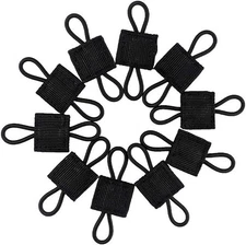 Depring Pack of 10 Tactical Gear Holder Clip Molle Webbing Retainer Black 