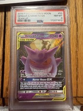 Pokemon 2019 Team Up Gengar & Mimikyu GX TAG TEAM Holo Ultra Rare PSA 8 53
