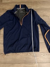 RLX Ralph Lauren Windbreaker Mens Small Blue/Orange 1/4 Zip Pullover