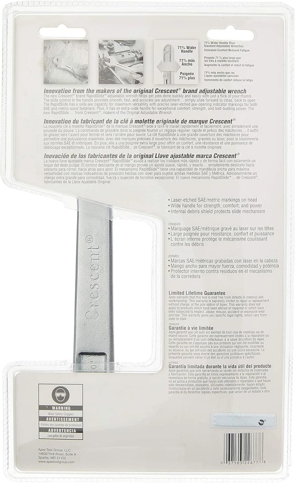 Crescent Rapidslide Adjustable Wrench Set 6" & 10" AC610RS, Black 2 Pc. - Image 2 of 4