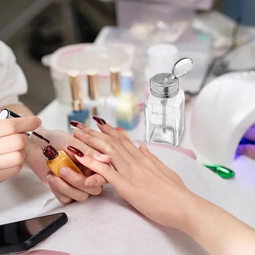 PATIKIL Alkoholspenderflasche – 100 Ml, 2 Stück Aus Glas Mit Edelstahl-Klappdeckel | Für Nagellackentferner & Mehr