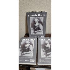 Lot Of 3 Premium 120gsm Sketch Book - 9"x12" Spiral Drawing Pad 100 Sheets Ea