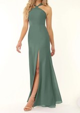 AZAZIE Women's RUE Sleeveless Chiffon Dress EUCALYPTUS/Green Size A8 NWT