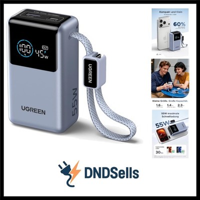 55W Power Bank 10000mAh mit integriertem Kabel, Mi Turbo Charge für Xiaomi, 4...