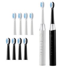 NEW Rotating Electric Toothbrush Rechargeable With 4 Brush Heads 5 Modes Timer