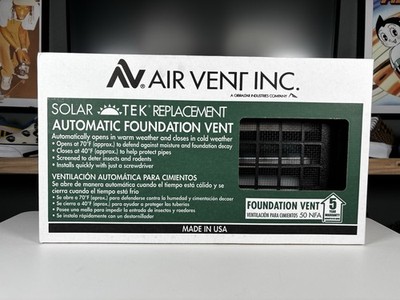 Air Vent Inc RABL Black Solar Tek Replacement Automatic Foundation Vent 9.5 x 17