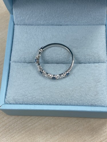 Bague de mariage 0,75 ct marquise cultivée en laboratoire et diamant rond taille brillant or 14 carats - Photo 8 sur 13