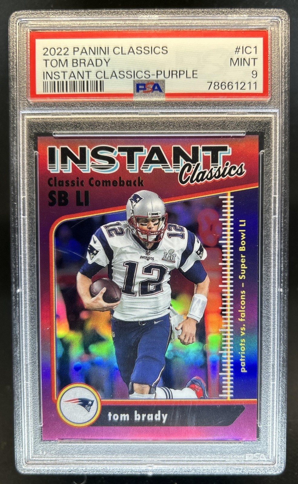 2022 Panini Classics Tom Brady Instant Purple #/35 Patriots PSA 9