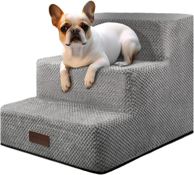 Dog Stairs for Small Dogs & Cats, 3-Step Non-Slip Pet Steps for Couch Sofa and C