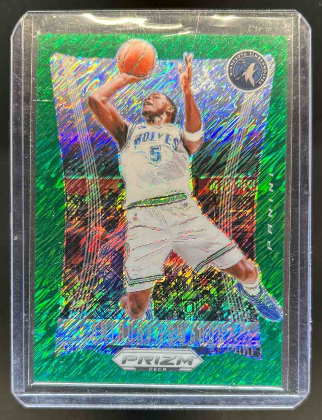 2023-24 Prizm Deca Anthony Edwards Green Shimmer FOTL #10/12 Timberwolves