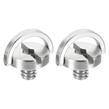 2Pcs 1/4-20 Thread 11mm Length D-Ring Stainless Steel Camera Fixing Screws